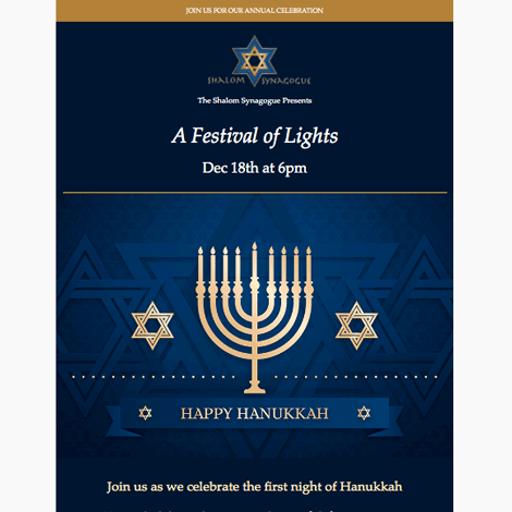 Hanukkah Formal Candle Lighting Event Flyer